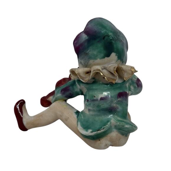 Vintage Whimsical Ceramic Jester Pixie Elf Figure Playing Violin Occupied Japan - Picture 5 of 16